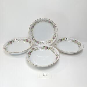 Four Fruit Dessert Bowls Regency Rose 2345 Creative Fine China Replacement [UU]